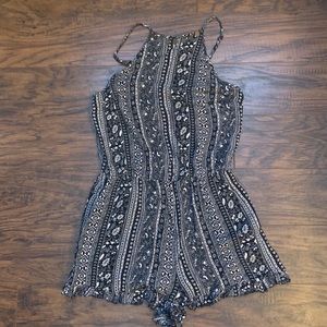 Black and White patterned Romper